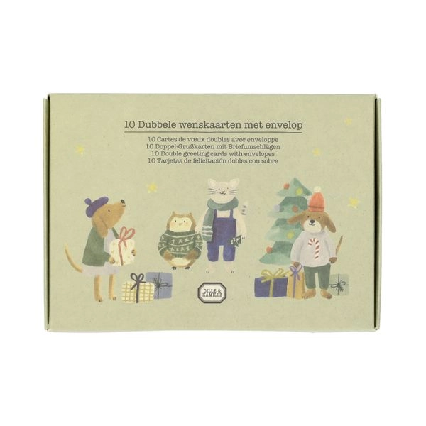 Weihnachtskarten mit umschlag, winteraccessoires, 10er-set im