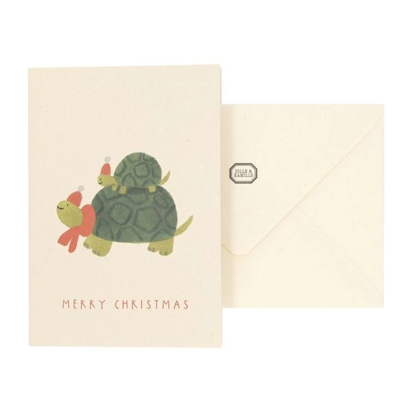 Weihnachtskarte mit umschlag, schildkröte