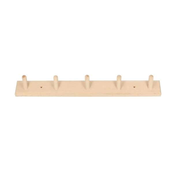 Garderobe, buchenholz, 5 haken, 450 mm x 55 mm