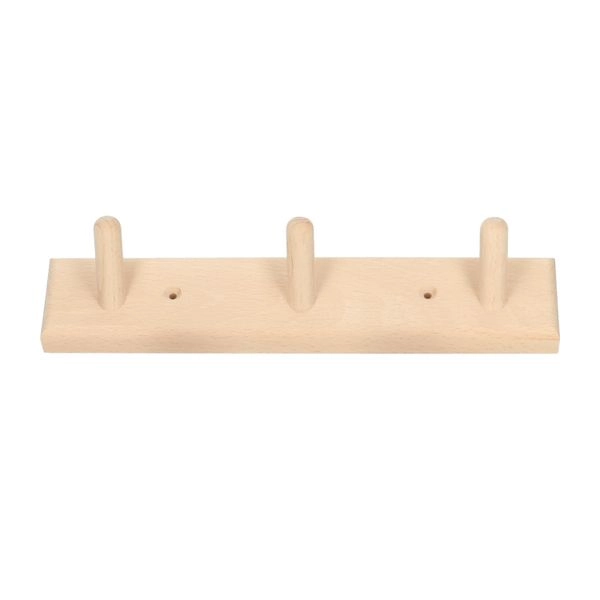Garderobe, buchenholz, 3 haken, 230 mm x 55 mm