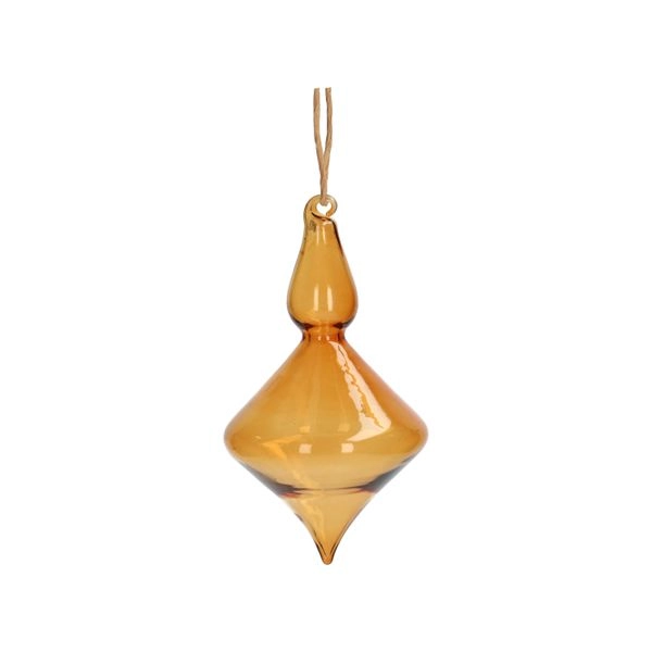 Weihnachtsanhänger zapfen, ocker, glas, 9,5 cm