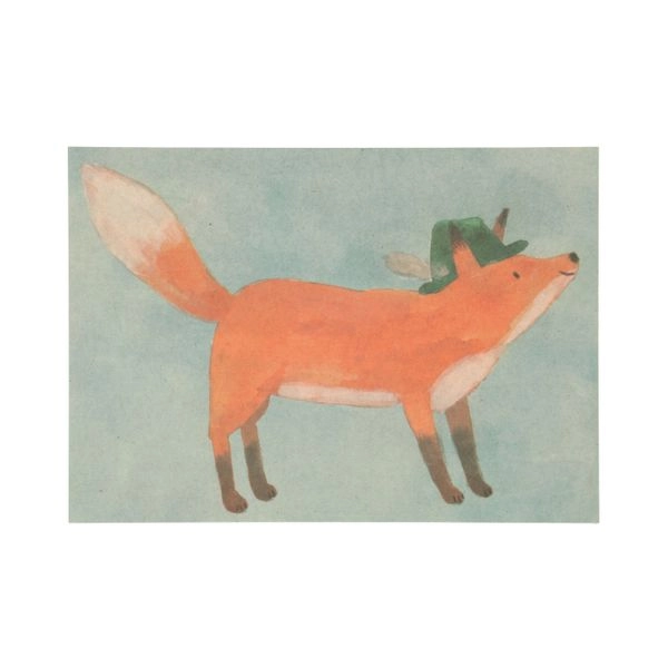 Karte fuchs mit hut