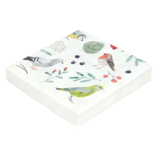 Papierservietten, zweige und vögel, 33 x 33 cm, 20 st.
