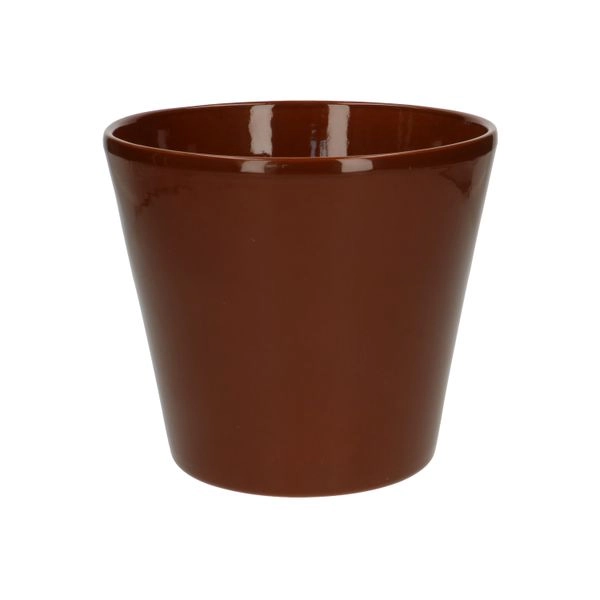 Übertopf, steingut, cognacbraun, ø 17,5 cm