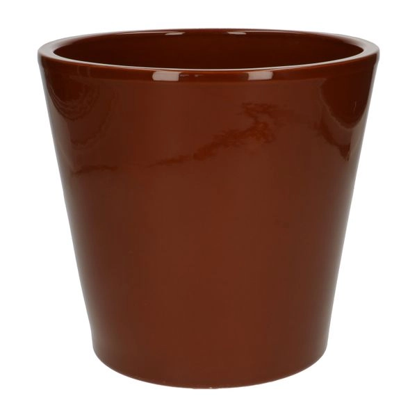 Übertopf, steingut, cognacbraun, ø 20 cm