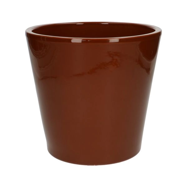 Übertopf, steingut, cognacbraun, ø 25 cm