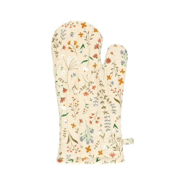 Ofenhandschuh, gots bio-baumwolle, feldblumen