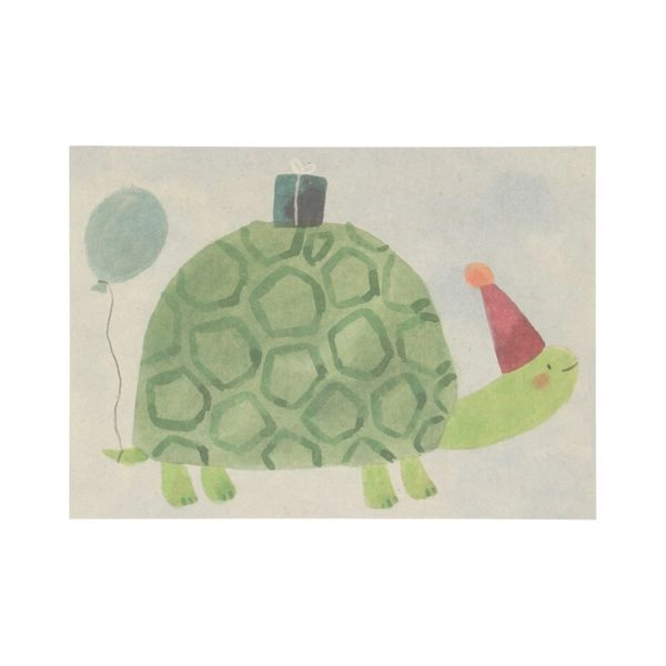 Karte schildkröte mit partyhut