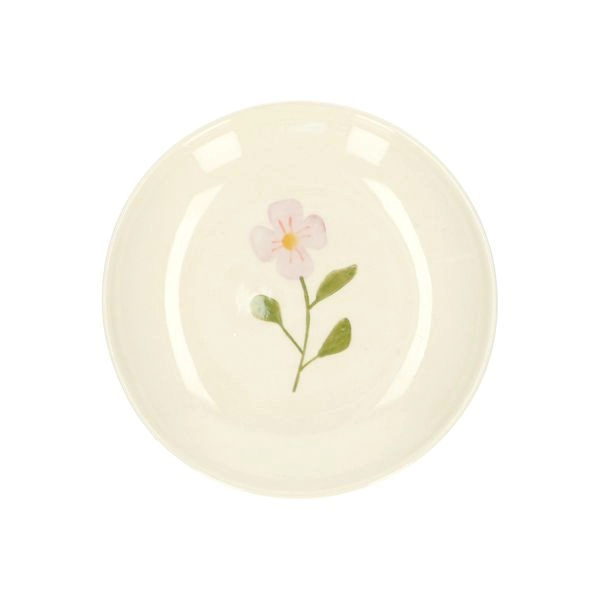 Kuchenteller, steingut, rosa blume, ø 16 cm