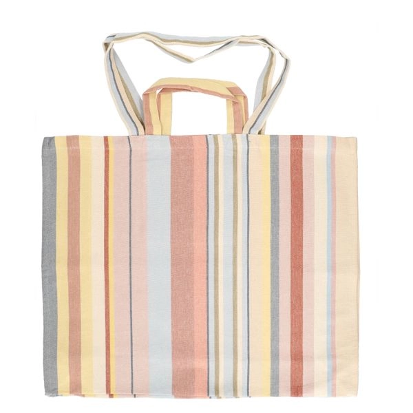 Grote tasche, bio-baumwolle, sommerliche streifen, 48 x 56 x 14
