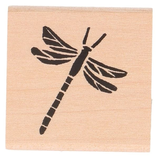 Stempel, birkenholz, libelle, 3,5 x 3,5 cm