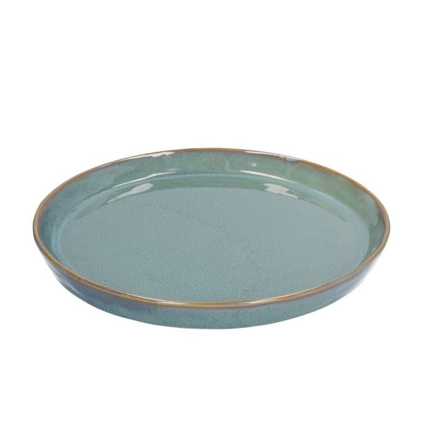 Teller, reactive glasur, steingut, grün, ø 20,5 cm