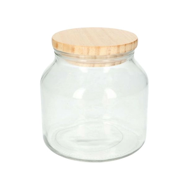 Vorratsglas mit holzdeckel, mittel