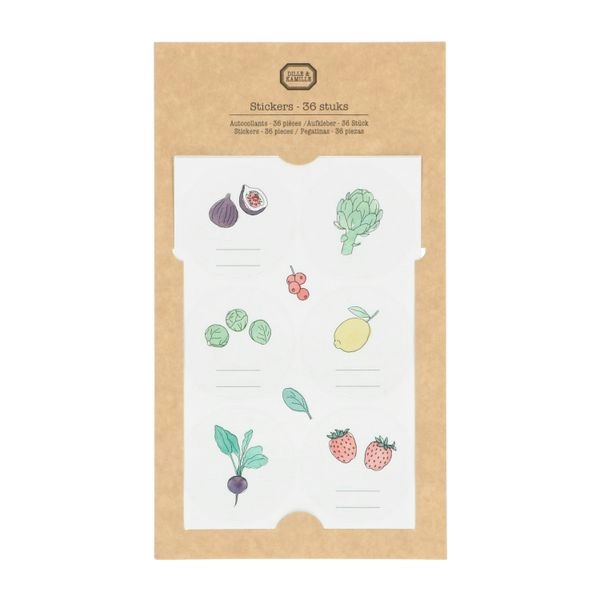 Aufkleber, obst und gemüse, 6 bögen
