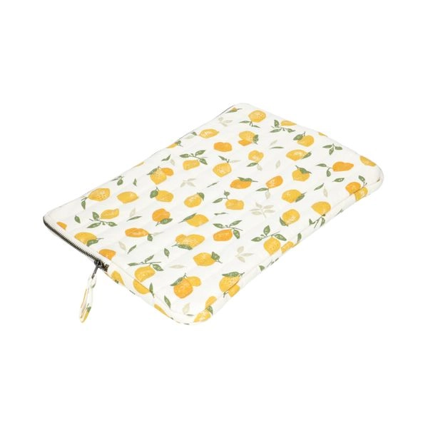 Laptop-hülle, bio-baumwolle, zitronen, 13-zoll