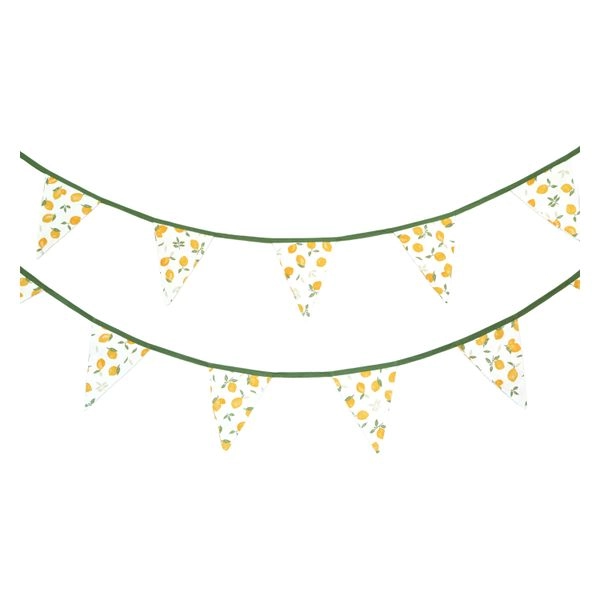 Fahnengirlande, gots bio-baumwolle, zitronen, große flagge, 6,3 m