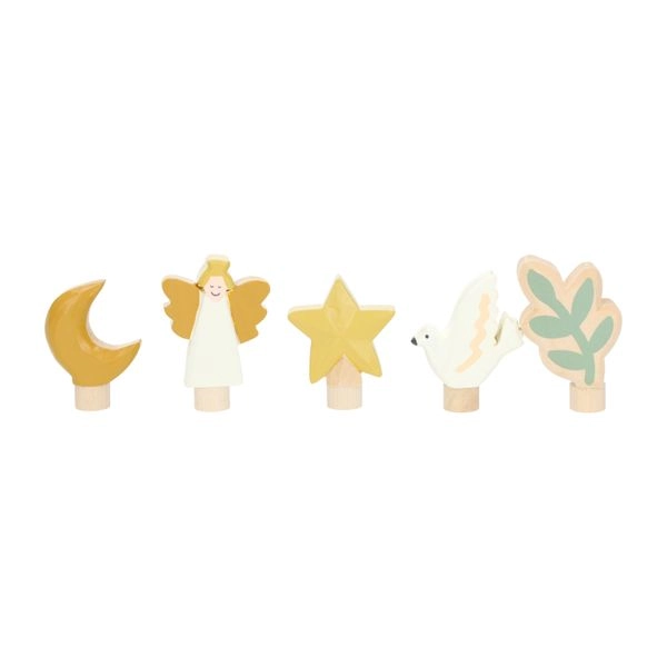 Steckfiguren für den holzring, weihnachten, 5er-set