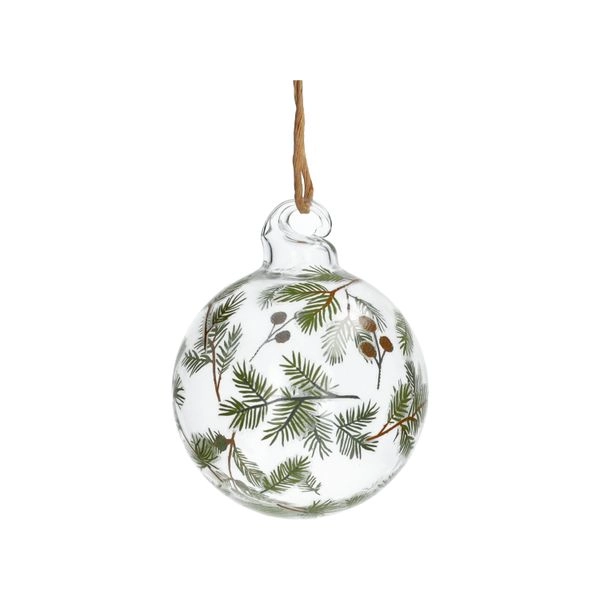 Weihnachtskugel mit zweigen, glas, ø 5 cm