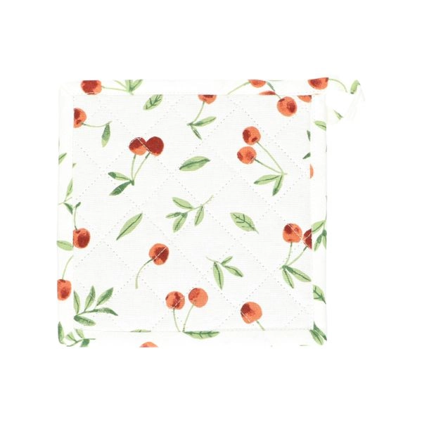 Topflappen, bio-baumwolle, kirsche, 20 x 20 cm