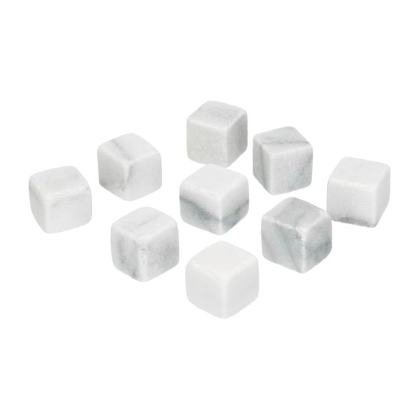 Wiederverwendbare eiswürfel, weißer marmor, 9 stück