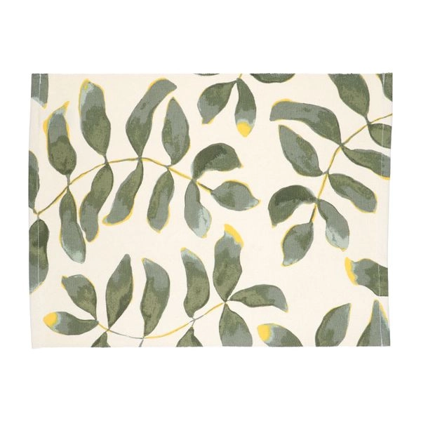 Tisch-set, gots bio-baumwolle, blatt silhouette, 35 x 50 cm