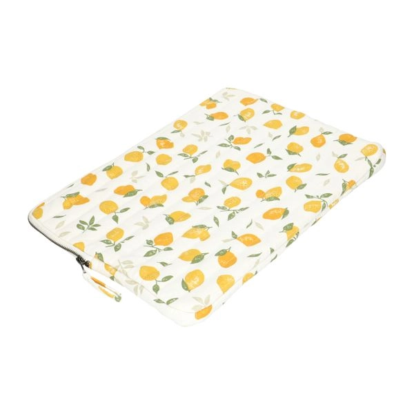 Laptop-hülle, bio-baumwolle, zitronen, 16-zoll