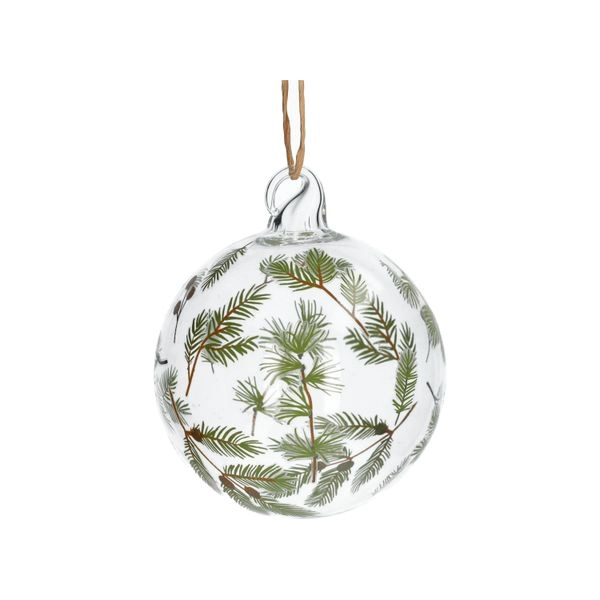 Weihnachtskugel mit zweigen, glas, ø 8 cm