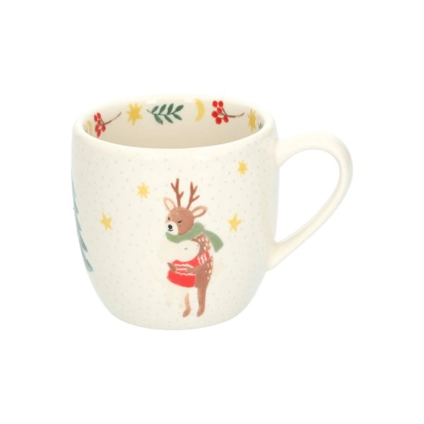 Becher, steingut, sich herzende tiere, ø8.5 cm