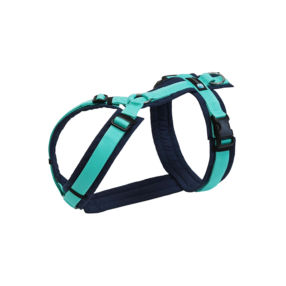 Annyx Brustgeschirr FUN Ozean L L Grau Eisblau für Welpen | für alle Hunde | verstellbar | gepolstert | ergonomisch | rückenschonend | optimale Zugver