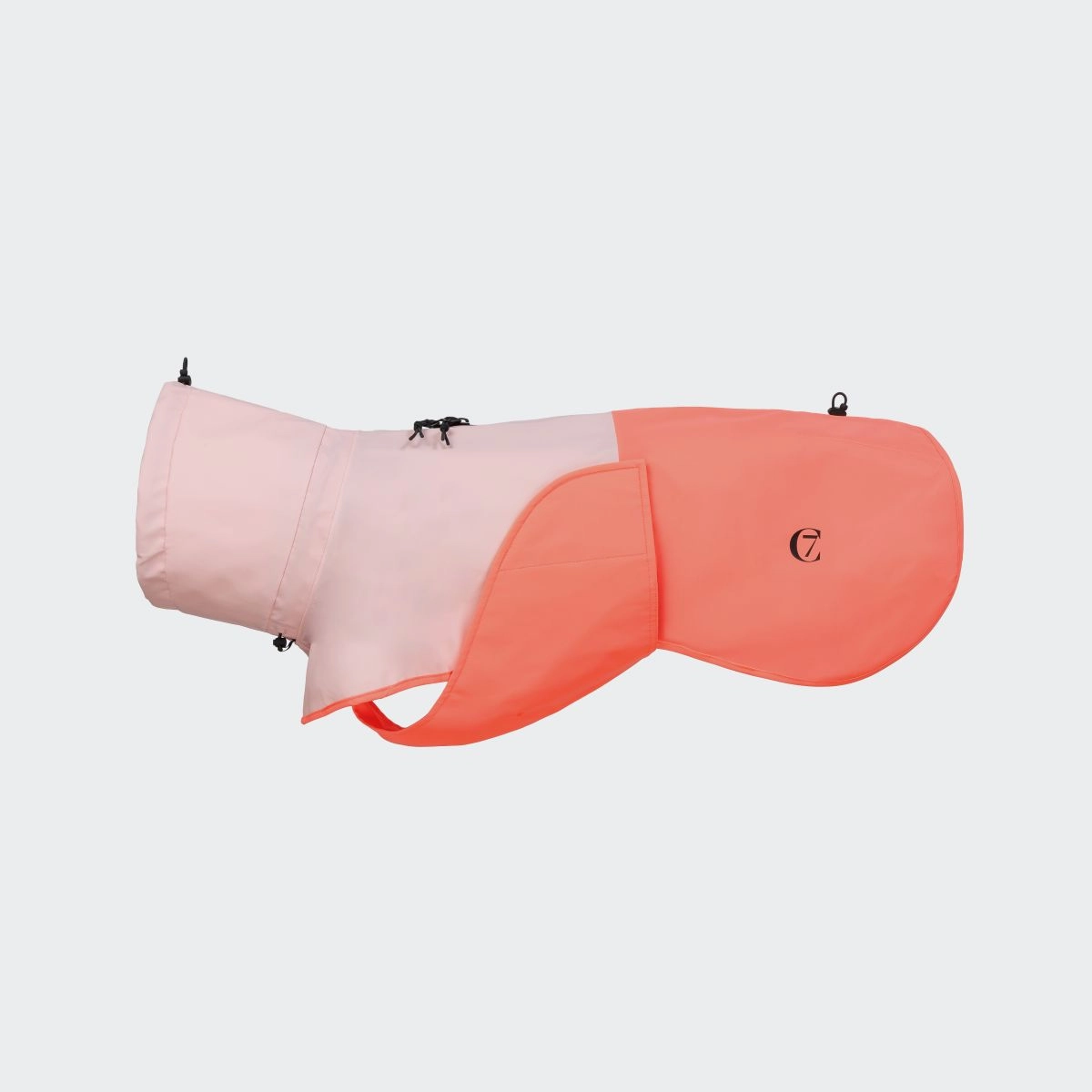 Cloud7 Hunderegenmantel Aktiv Peach/Neon Pink 11 Oliv Grün für kleine Hunde | für große Hunde | für Geschirrträger | mit Klettverschluss | mit Reissve
