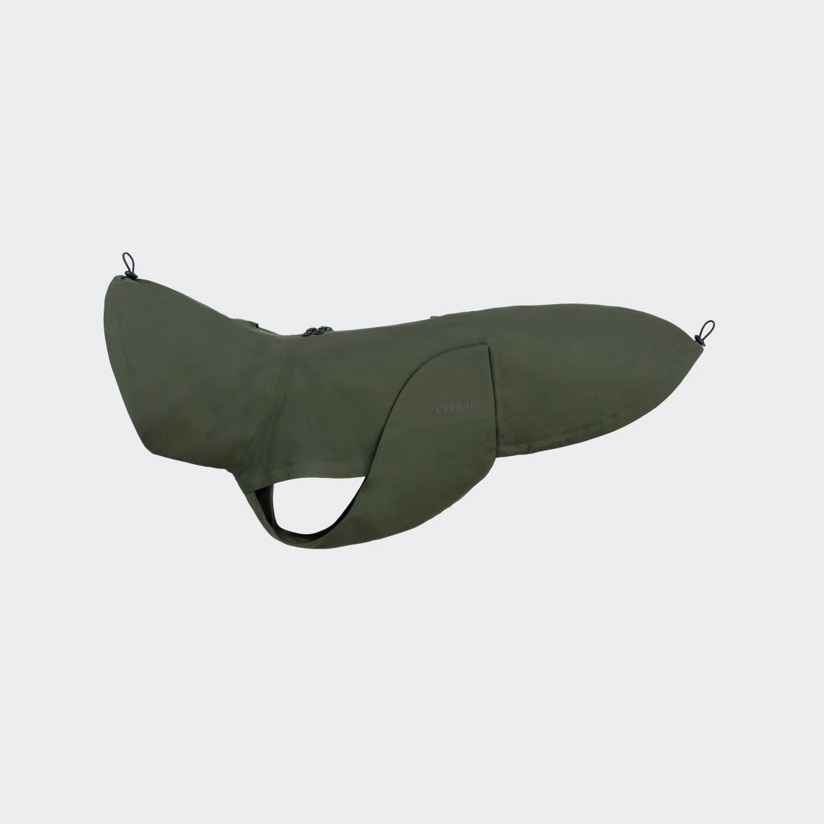 Cloud7 Hunderegenmantel Dublin 2.0 Dark Olive 3 Braun Cognac für kleine Hunde | für große Hunde | für Geschirrträger | mit Klettverschluss | mit Reiss