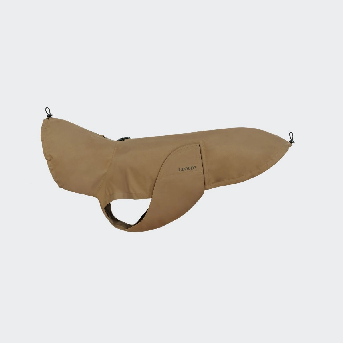 Cloud7 Hunderegenmantel Dublin 2.0 Sandy Brown 10 Braun Cognac für kleine Hunde | für große Hunde | für Geschirrträger | mit Klettverschluss | mit Rei