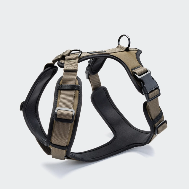 Cloud7 Y-3 Geschirr AKTIV Softshell Olive S S Braun Oliv für Welpen | für alle Hunde | verstellbar | gepolstert | ergonomisch | rückenschonend | optim
