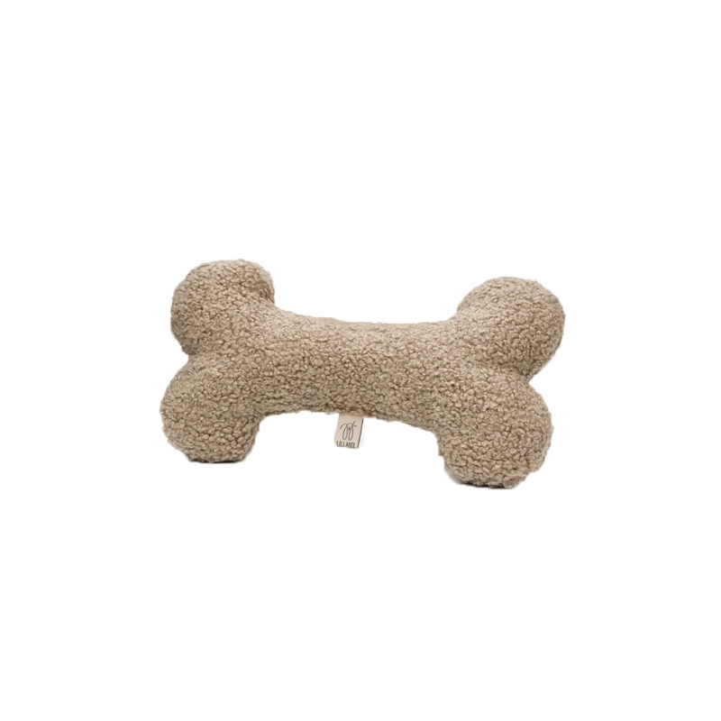 Lillabel Plüschspielzeug Knochen  Beige für Welpen | für alle Hunde | Spielzeug aus Naturprodukten | ungefährliches Spielzeug | langer Spaß