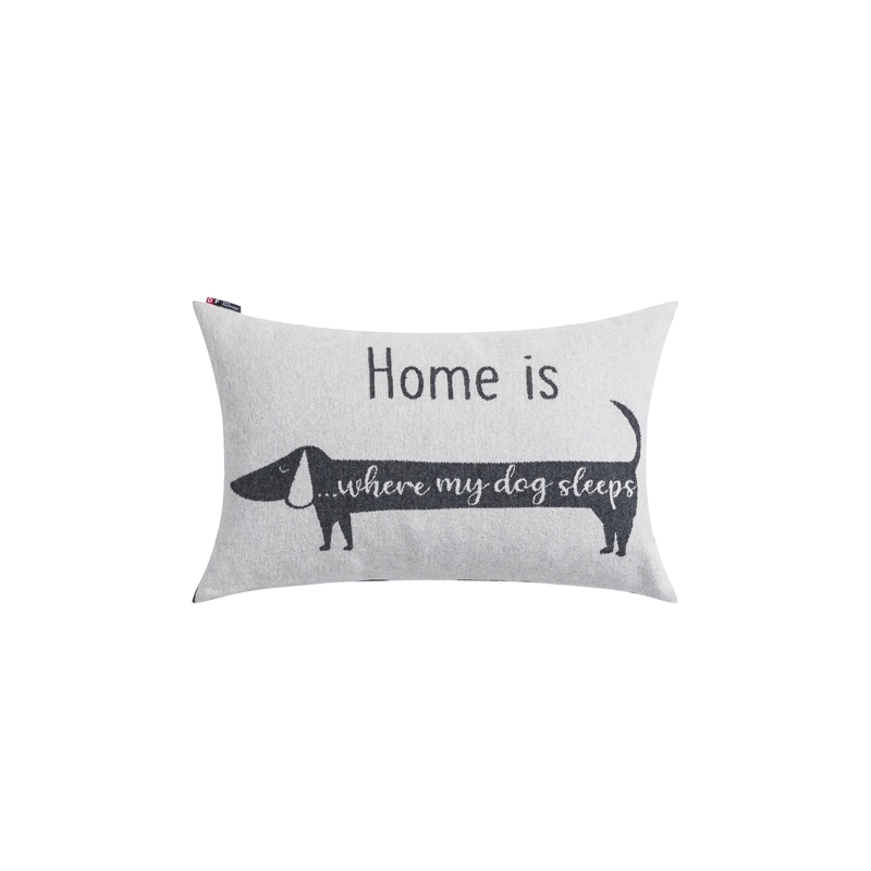 David Fussenegger Kissen Dackel Home is  Grau Knochenkissen | Dekokissen | Kissen für Hunde | Kissen für Frauchen und Herrchen | Dackel | für Dackelli