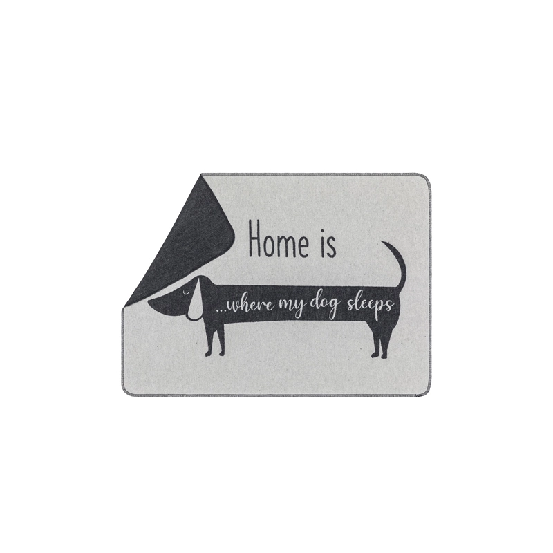 David Fussenegger Decke Dackel Home is 70x90cm 70x90cm Creme kuschelige Hundedecke | Decke für Hund | Decke für Herrchen und Frauchen | fürs Restauran