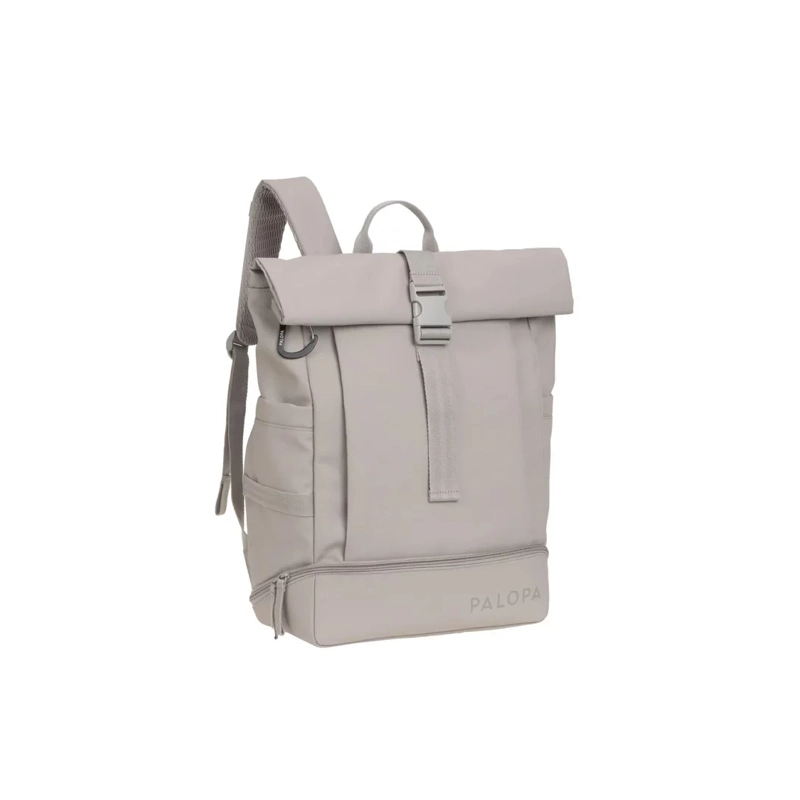Palopa Rolltop Rucksack Yoska in Taupe  Taupe Rucksack | Gassitasche | viel Platz | für alle Utensilien | robust | viele Fächer | extra Tasche für Lec