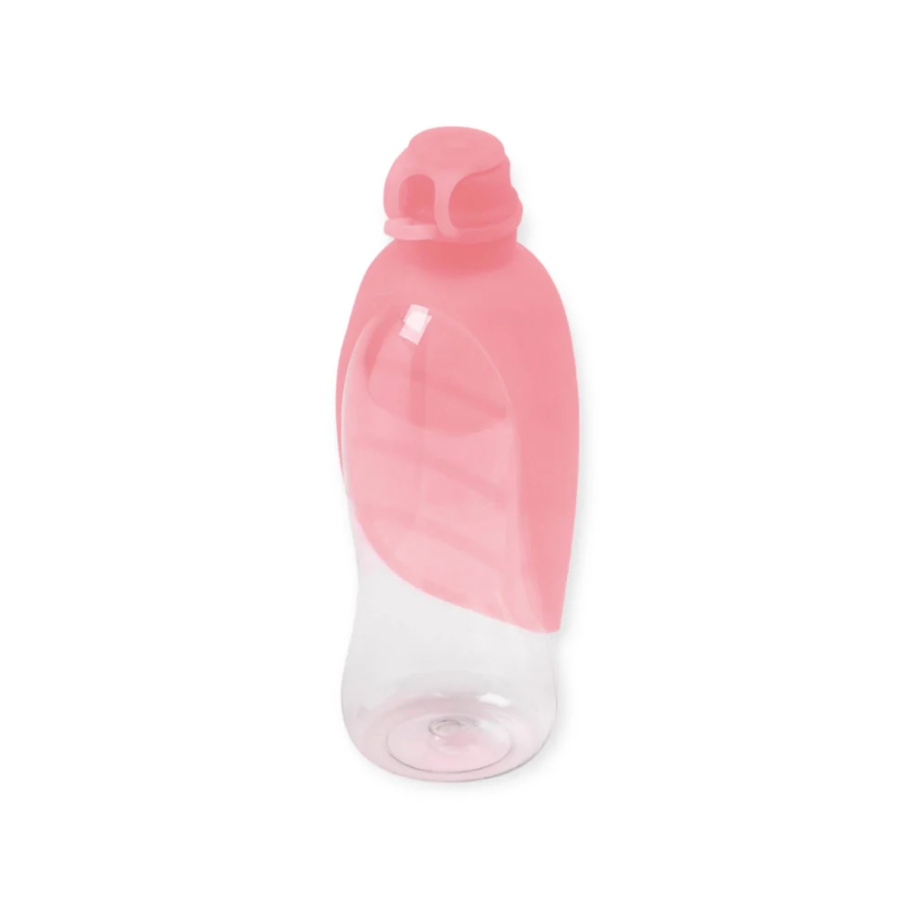United Pets Trinkflasche Leaf Pink  Blau für alle Hunde | für Alltagsausflüge | reisen | unterwegs | Kombination aus Flasche und Napf | leichtes Mater