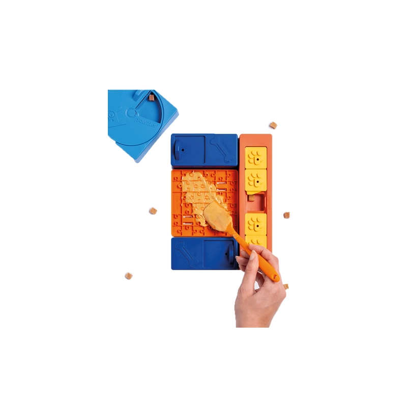 Pawzler Beginner Set  Blau, Dunkelblau, Gelb, Orange für Welpen | für alle Hunde | artgerechte Hundebeschäftigung | Intelligenzspielzeug | Spielzeug f