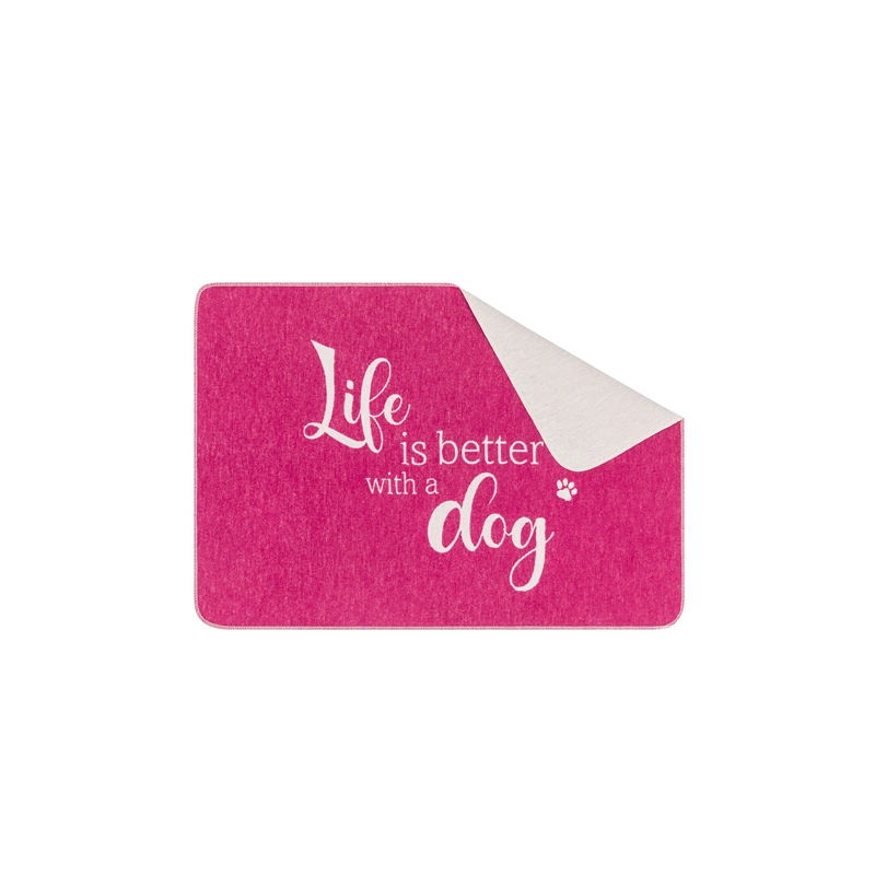 David Fussenegger Decke Life is better in pink  Creme kuschelige Hundedecke | Decke für Hund | Decke für Herrchen und Frauchen | fürs Restaurant | für