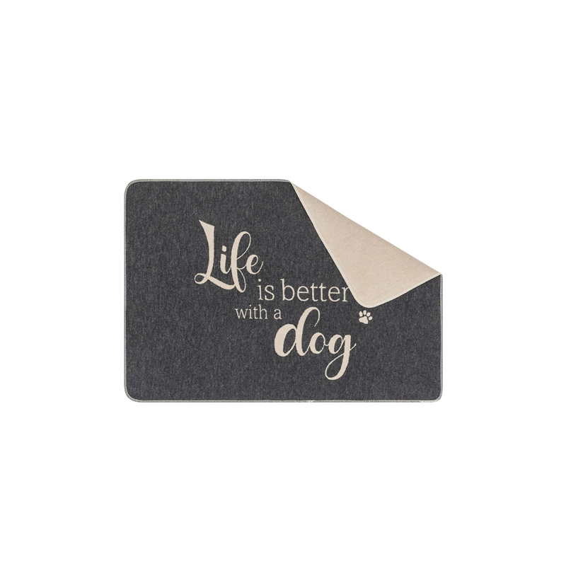 David Fussenegger Decke Life is better in anthrazit 100x140cm 100x140cm Creme kuschelige Hundedecke | Decke für Hund | Decke für Herrchen und Frauchen