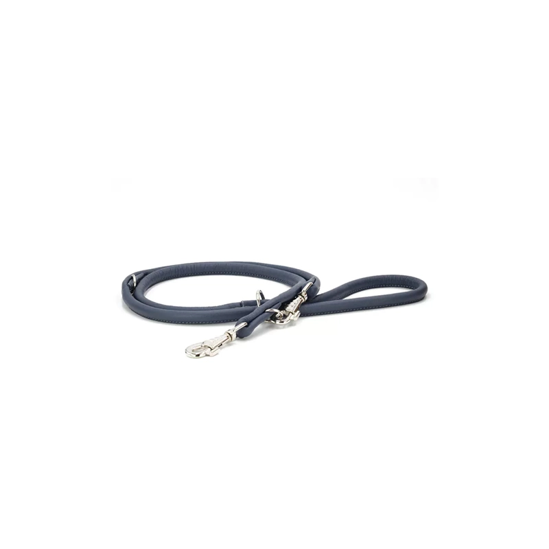 Maul Ledermanufaktur Rundleder-Leine in Jeans 6mm Blau für Welpen | für alle Hunde | hohe Zuglast | verstellbar | weiches Material