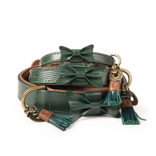 DWAM Halsband Bowie S Bordeaux für Welpen | für alle Hunde | besonderes Halsband | abnehmbare Schleife | Handarbeit | Boho