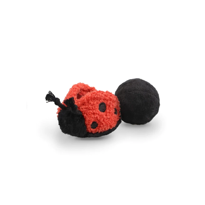 Lambwolf Collective Marienkäfer Ladybug Pop  Rot, Schwarz für Welpen | für alle Hunde | Schnüffelspielzeug | Beschäftigungsspielzeug | waschbar