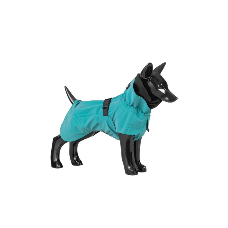PAIKKA Visibility Regenmantel Smaragd - reflektierend 20 Blau Türkis Hundemantel reflektierend | mit Reißverschluss für das Hundegeschirr | für Geschi