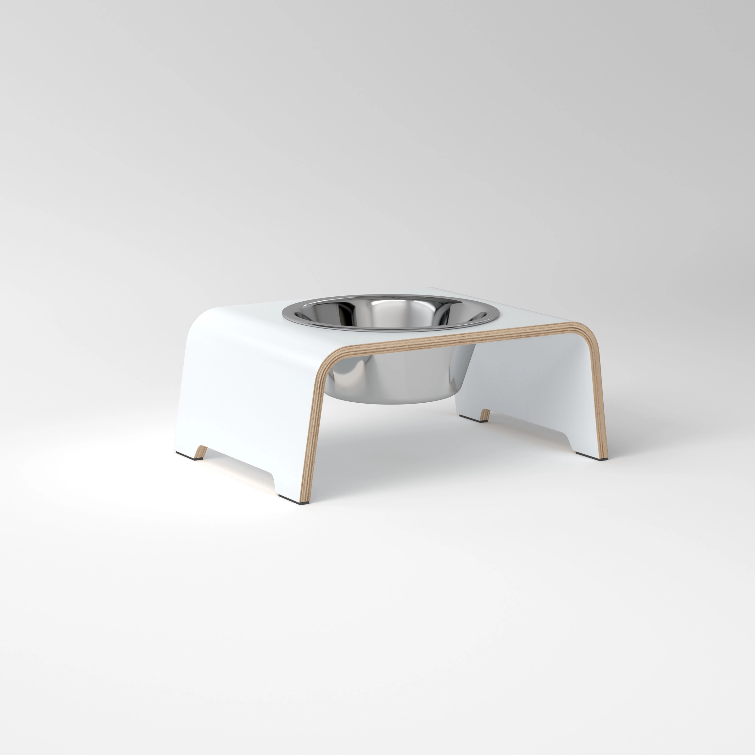 dogBar dogBar® Single in Weiß M-small Edelstahl M-small Grau erhöhter Futternapf | unterstützt Verdauung | unterstützt Gelenke beim Fressen | stylisch