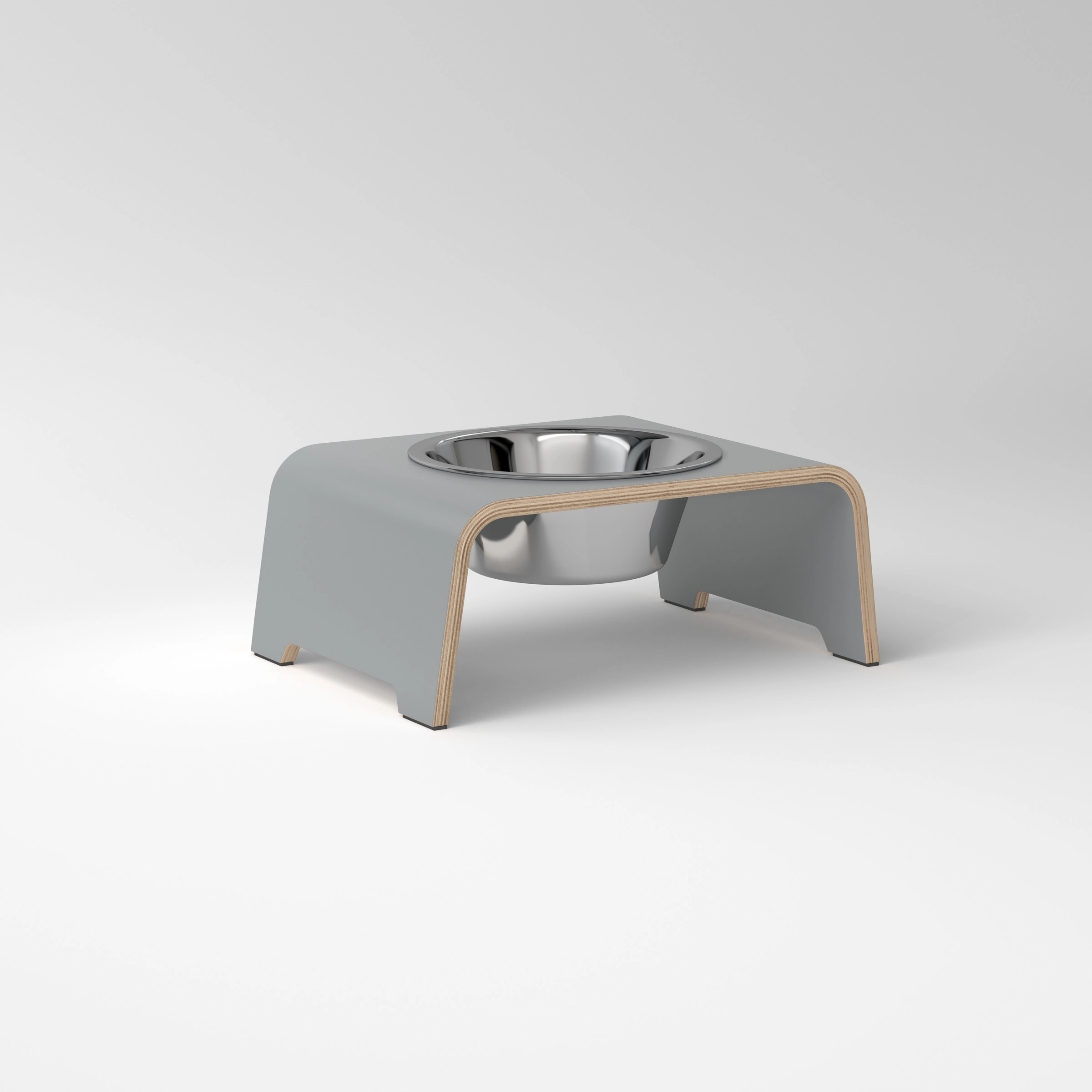 dogBar dogBar® Single in Grau M-small Edelstahl M-small Grau erhöhter Futternapf | unterstützt Verdauung | unterstützt Gelenke beim Fressen | stylisch