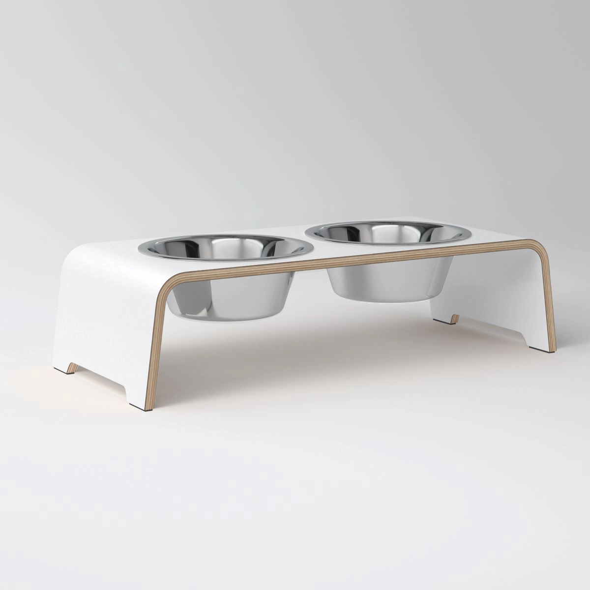 dogBar dogBar® Classic in Weiß M-small Edelstahl M-small Weiß erhöhter Futternapf | unterstützt Verdauung | unterstützt Gelenke beim Fressen | stylisc