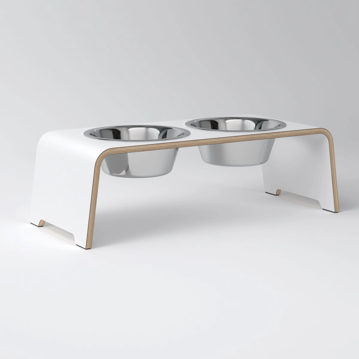 dogBar dogBar® Classic in Weiß M Edelstahl M Weiß erhöhter Futternapf | unterstützt Verdauung | unterstützt Gelenke beim Fressen | stylische Futtersta