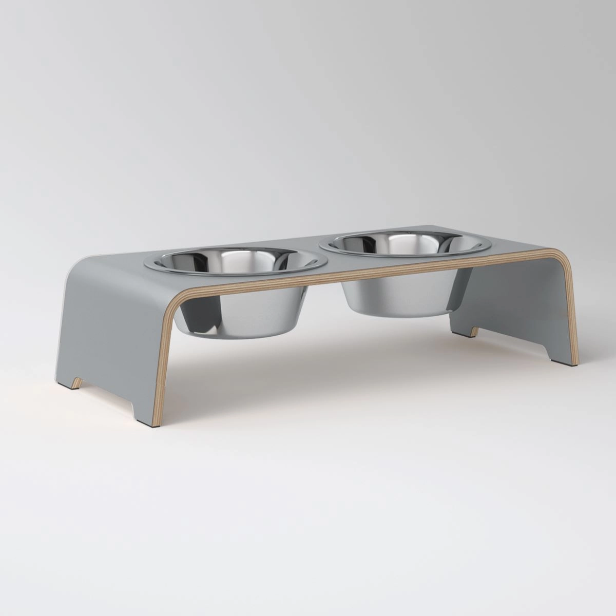 dogBar dogBar® Classic in Grau M-small Edelstahl M-small Grau erhöhter Futternapf | unterstützt Verdauung | unterstützt Gelenke beim Fressen | stylisc